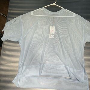 CALIA by Carrie Underwood Light Blue Mesh Top
